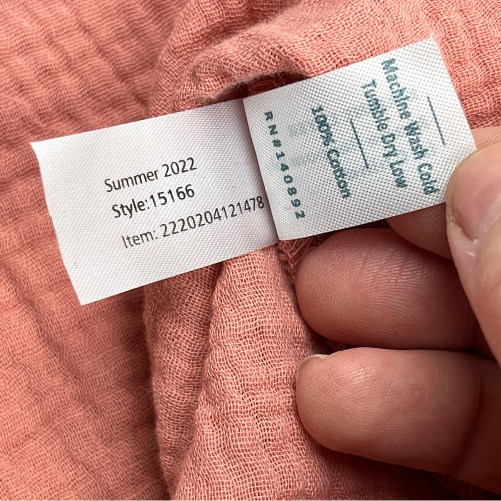 Marine Layer Jude Flutter Sleeve Cotton Tank Rosette Pink Womens Size‎ XL NEW - Picture 7 of 11